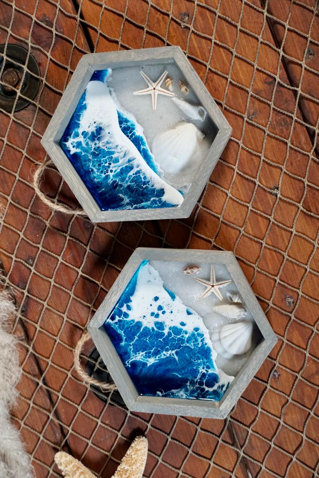 Ocean Waves And Sea Shell Seascape Wall Art