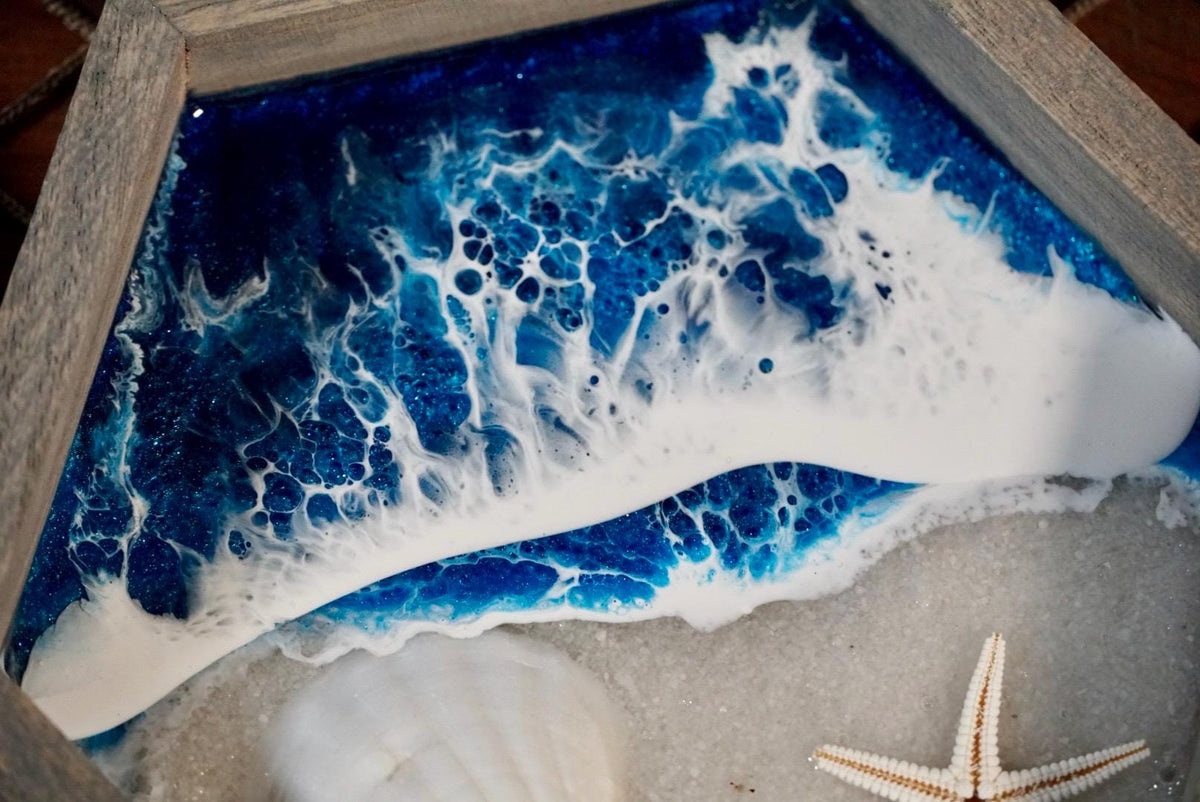 Ocean Waves And Sea Shell Seascape Wall Art