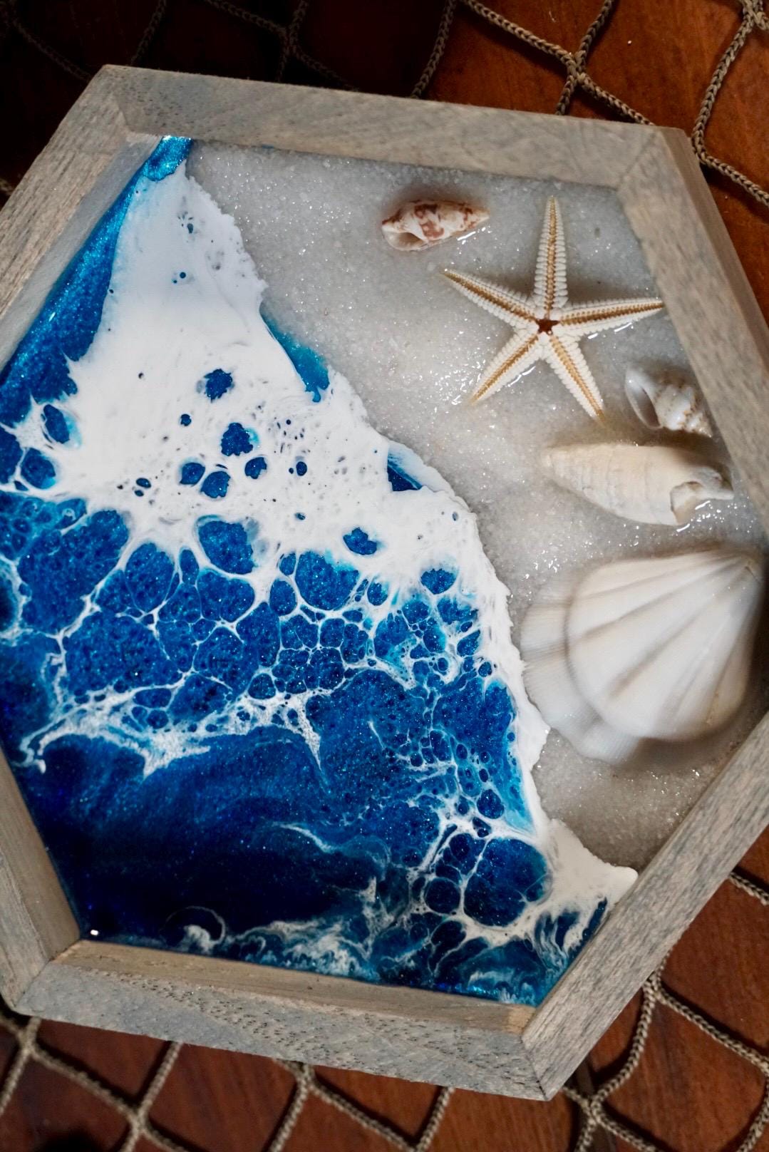 Ocean Waves And Sea Shell Seascape Wall Art