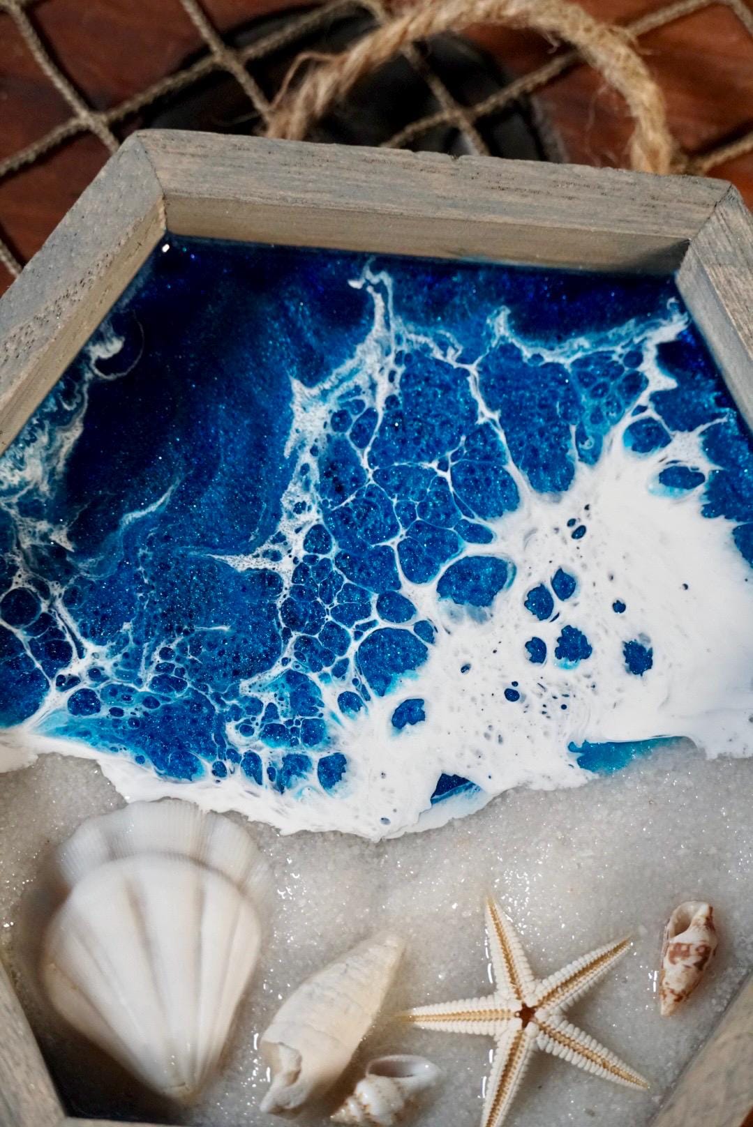Ocean Waves And Sea Shell Seascape Wall Art