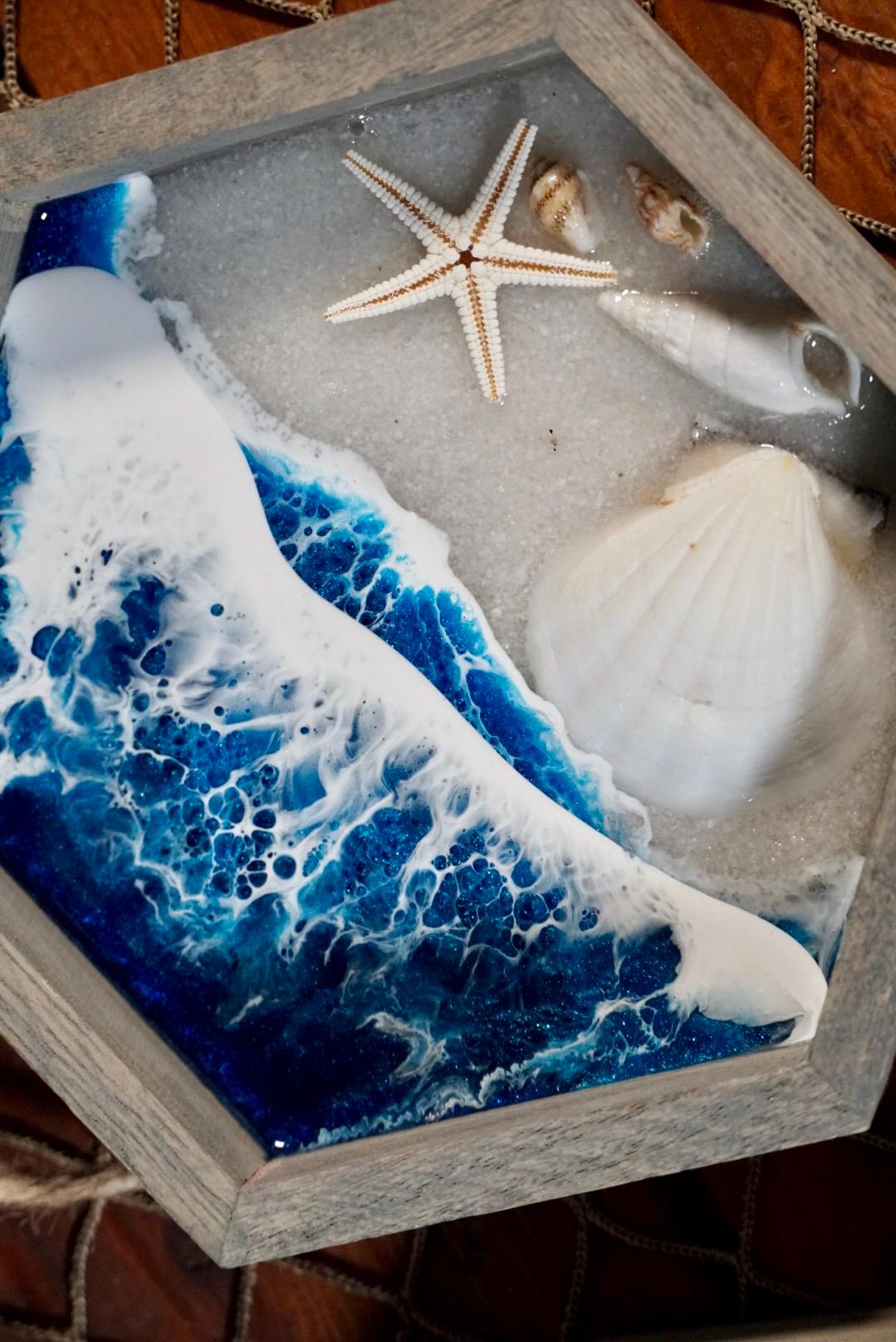 Ocean Waves And Sea Shell Seascape Wall Art