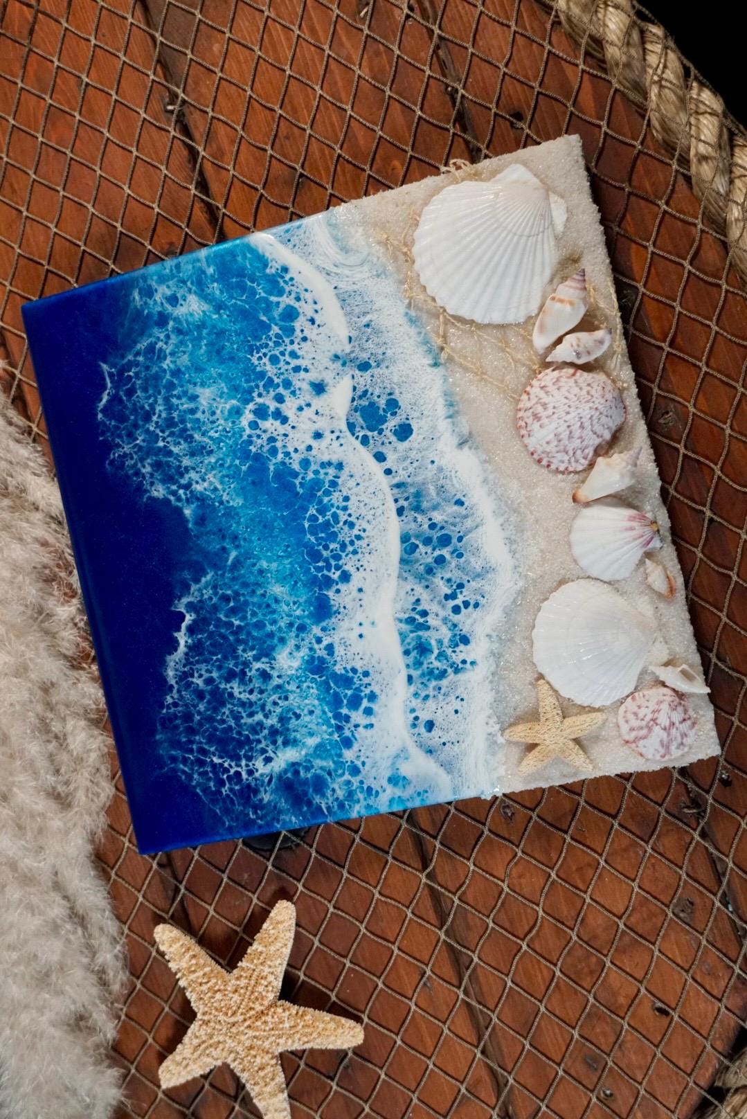 Ocean Waves and Sea Shell Tropical Wall Art