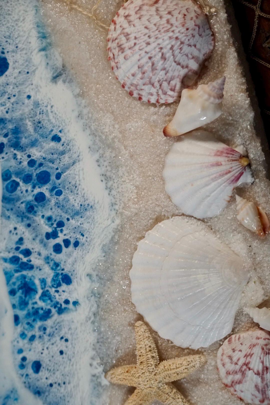 Ocean Waves and Sea Shell Tropical Wall Art