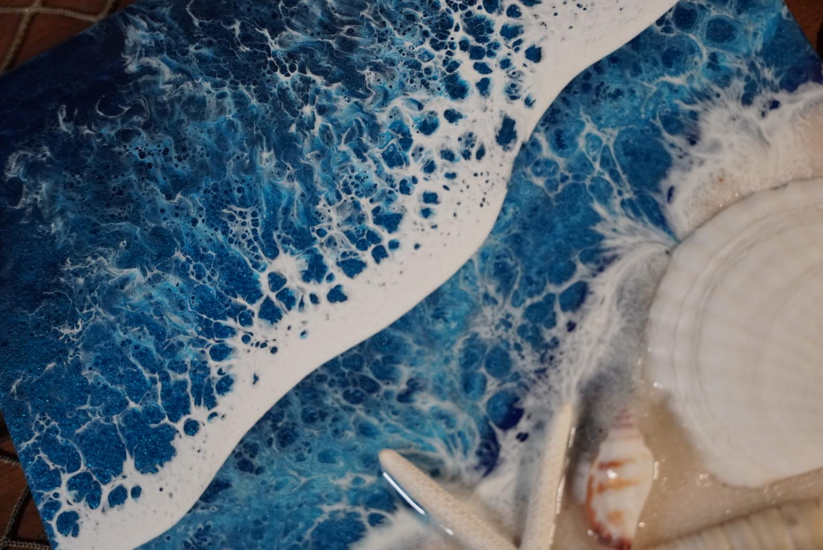 Ocean Waves and Sea Shell Tropical Wall Art