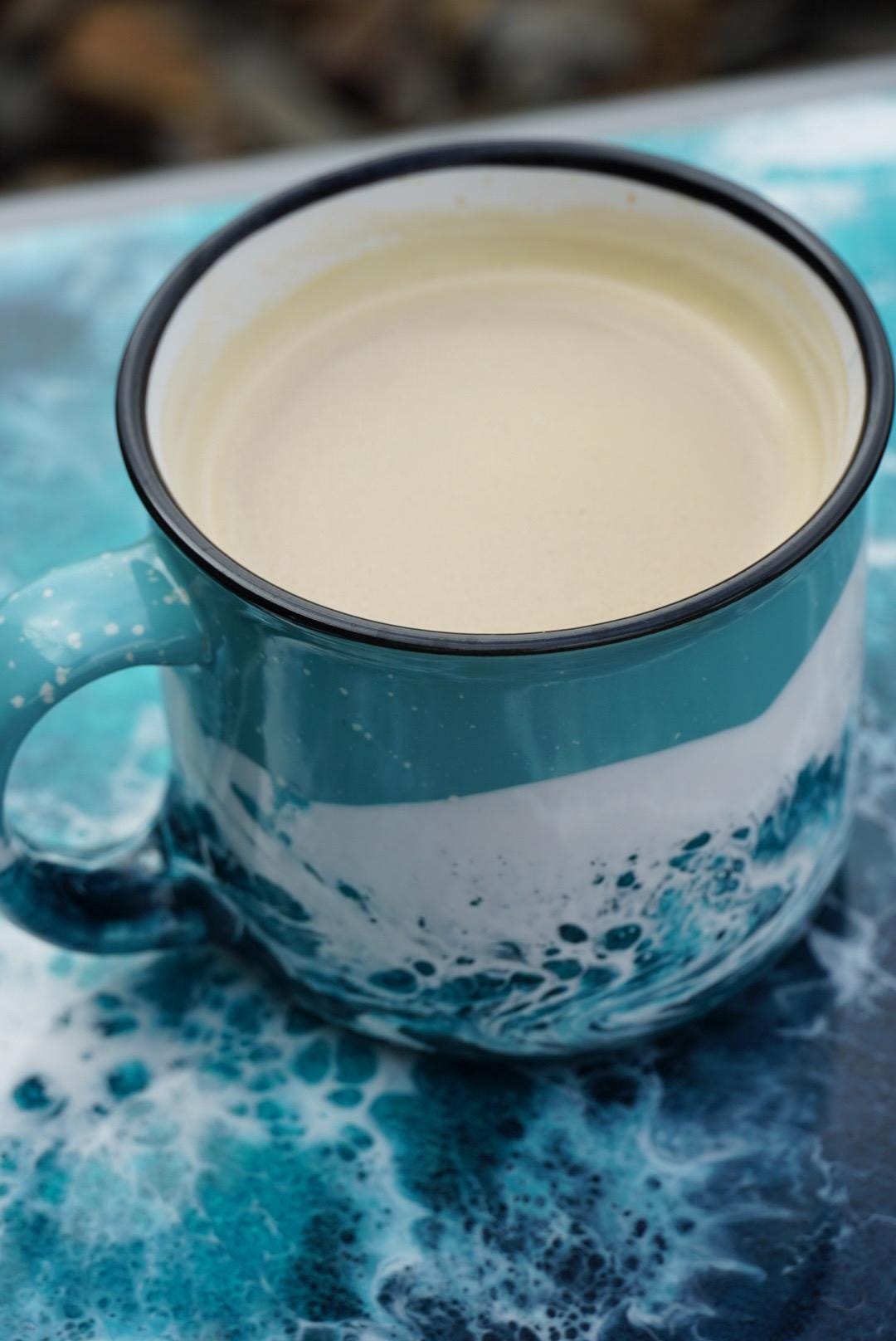 Turquoise Waves Ceramic Campfire Coffee Mug