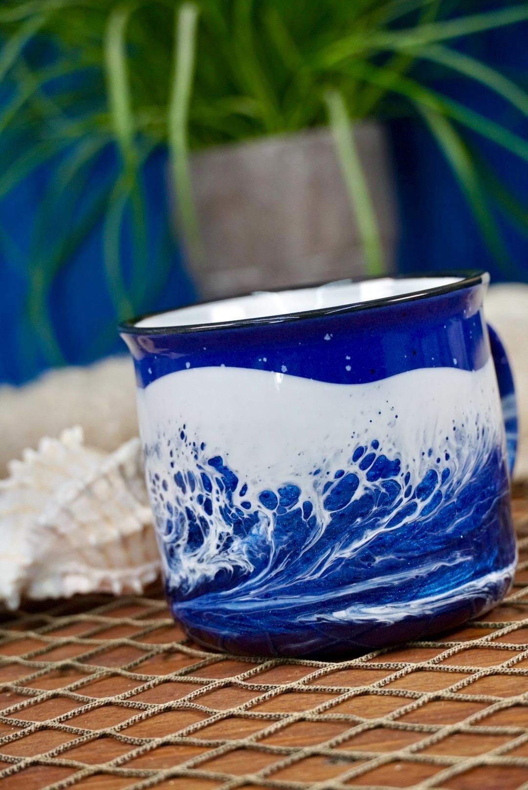 Ocean Waves Ceramic Campfire Coffee Mug