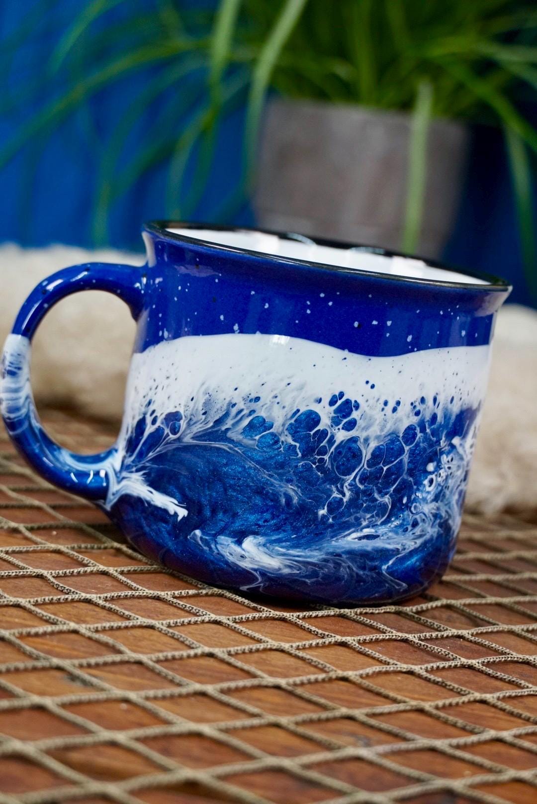 Ocean Waves Ceramic Campfire Coffee Mug