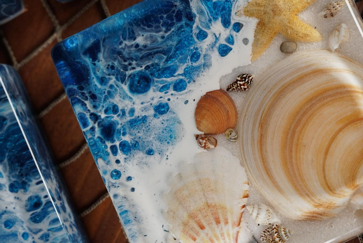 Ocean Waves Sea Scape Coasters set of 4