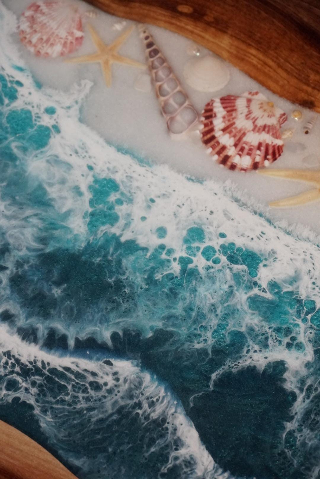 Sea Scape Ocean Waves Turquoise Table