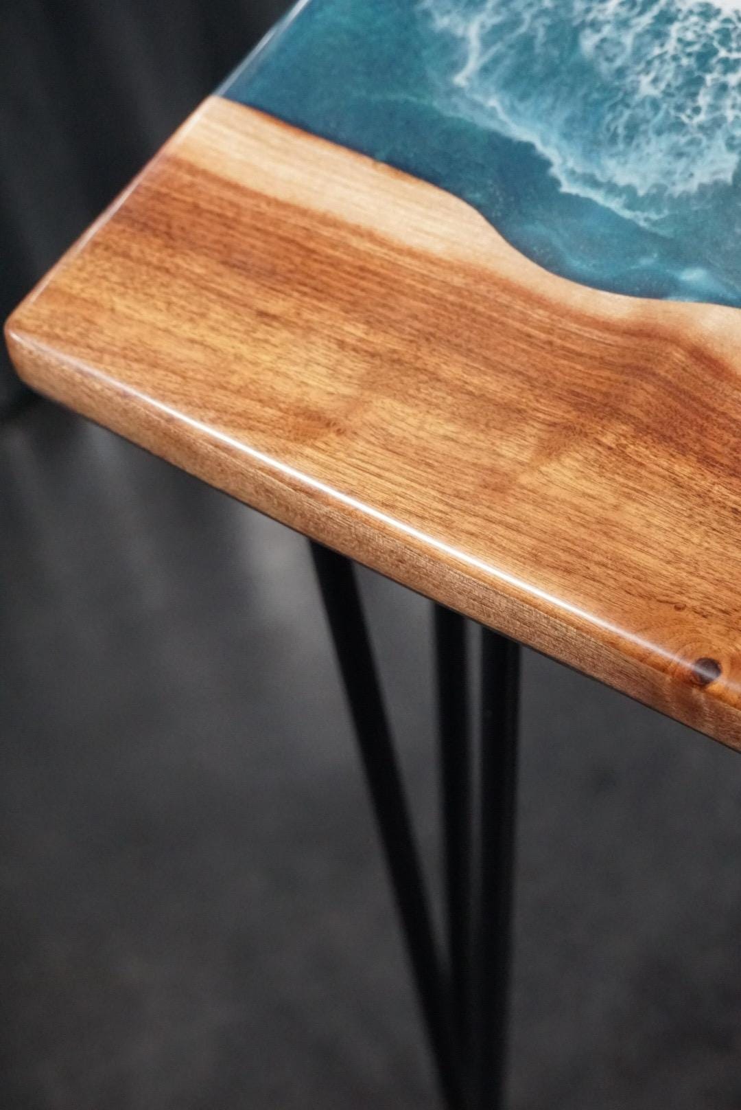 Sea Scape Ocean Waves Turquoise Table