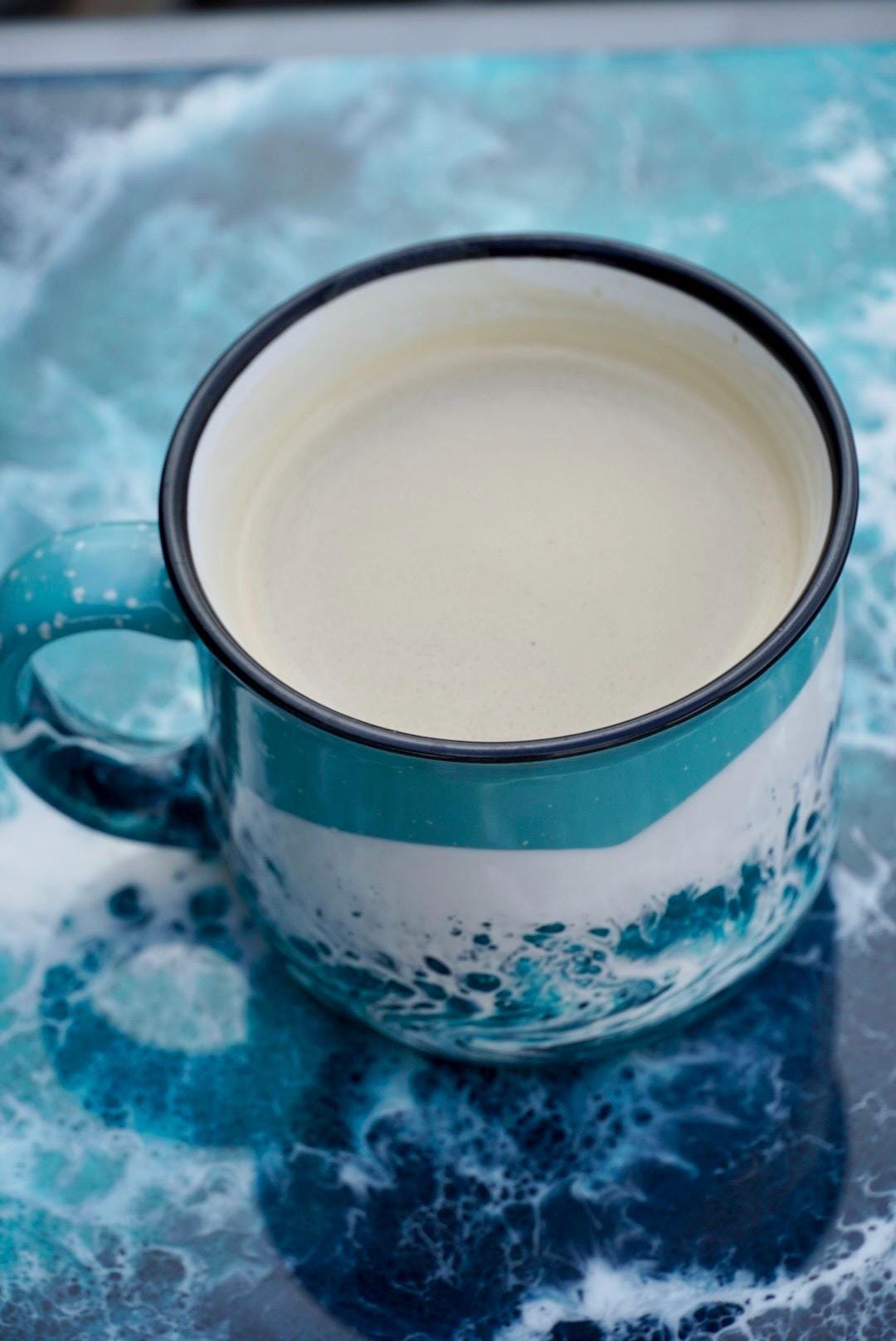 Turquoise Waves Ceramic Campfire Coffee Mug