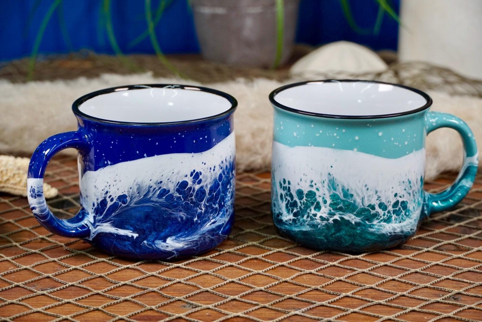 Ocean Waves Ceramic Campfire Coffee Mug