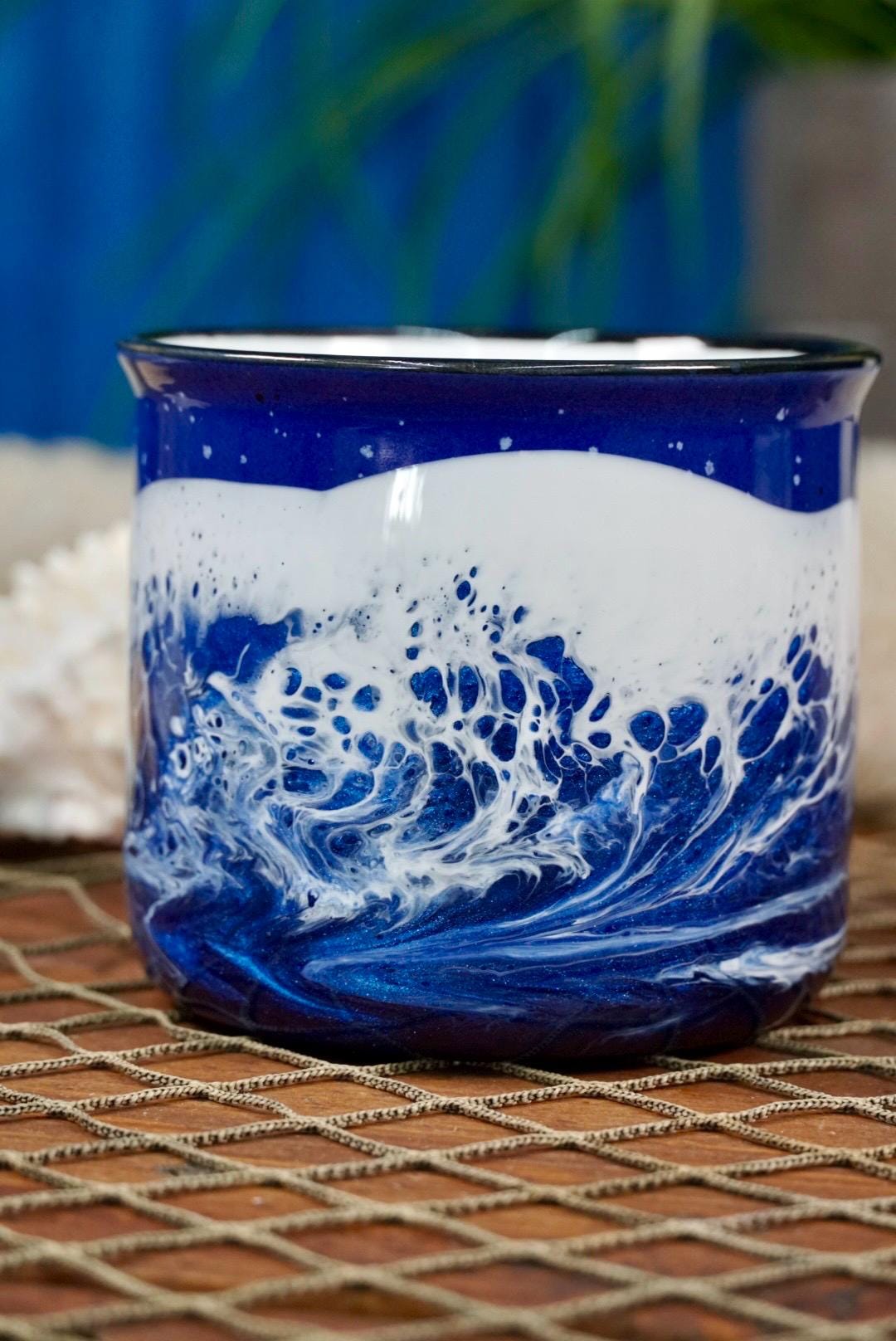 Ocean Waves Ceramic Campfire Coffee Mug