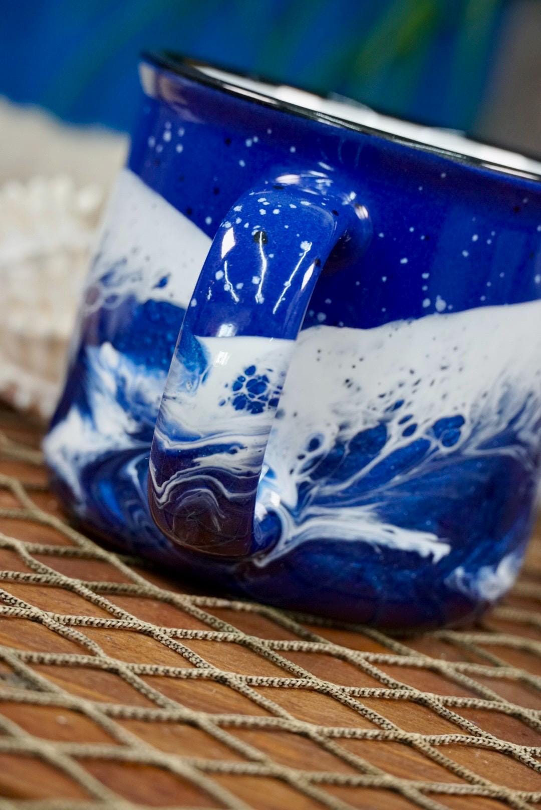 Ocean Waves Ceramic Campfire Coffee Mug