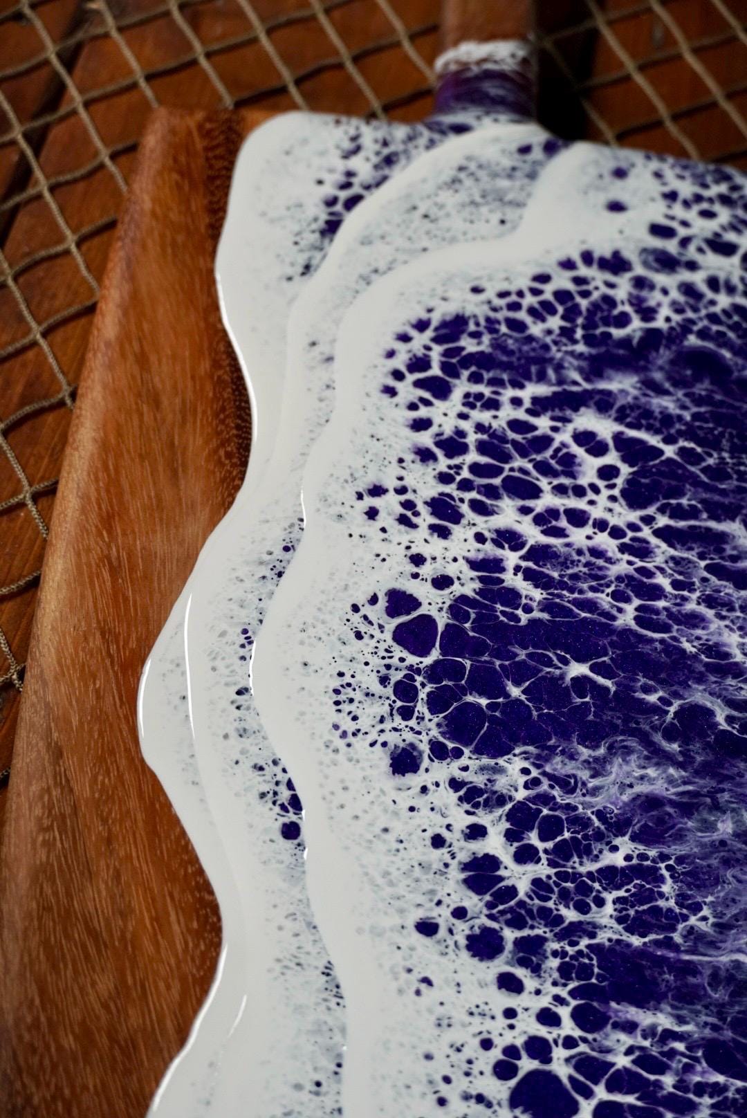 Purple Waves Acacia Wood Charcuterie Board | Cheese Board | Serving Board