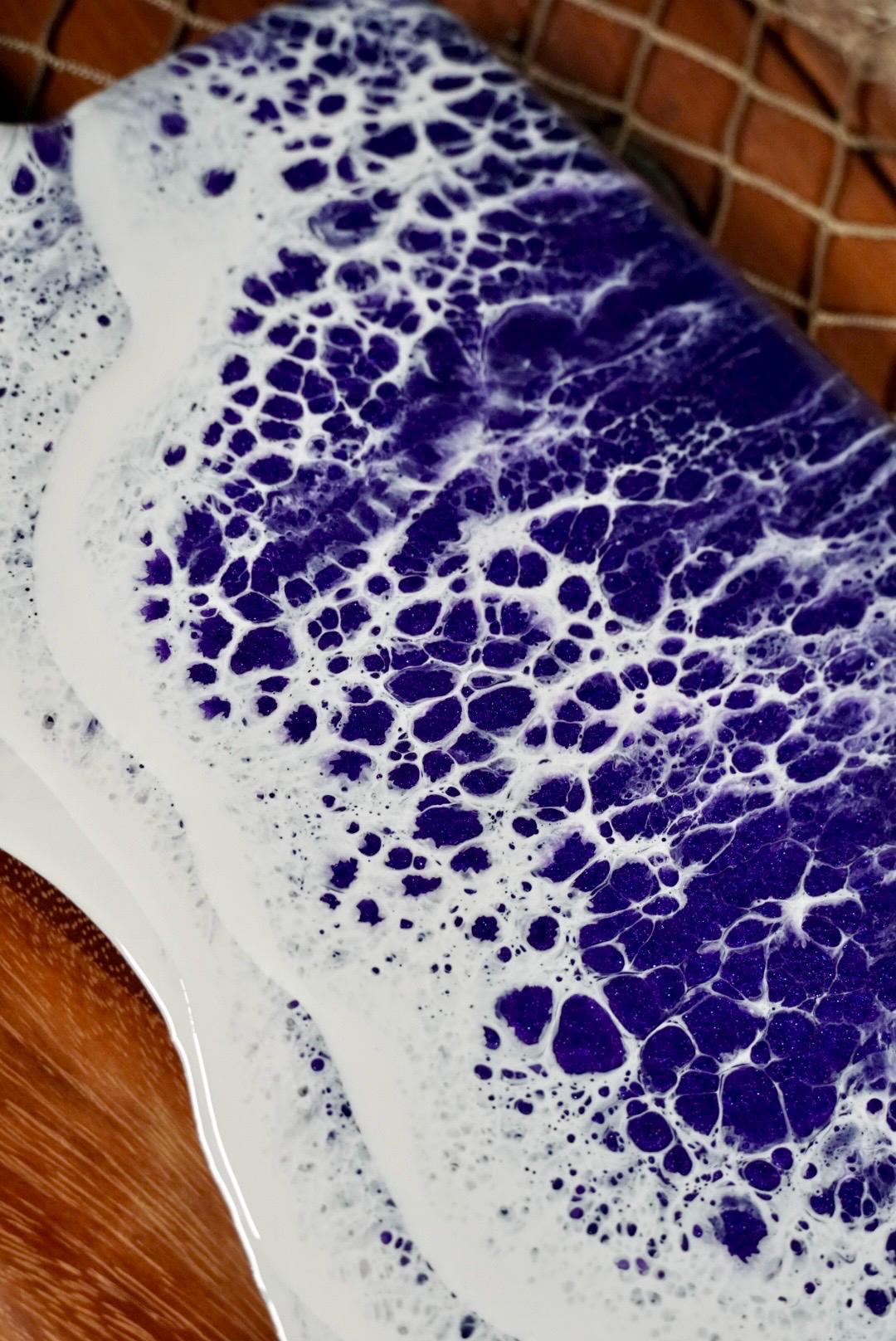 Purple Waves Acacia Wood Charcuterie Board | Cheese Board | Serving Board