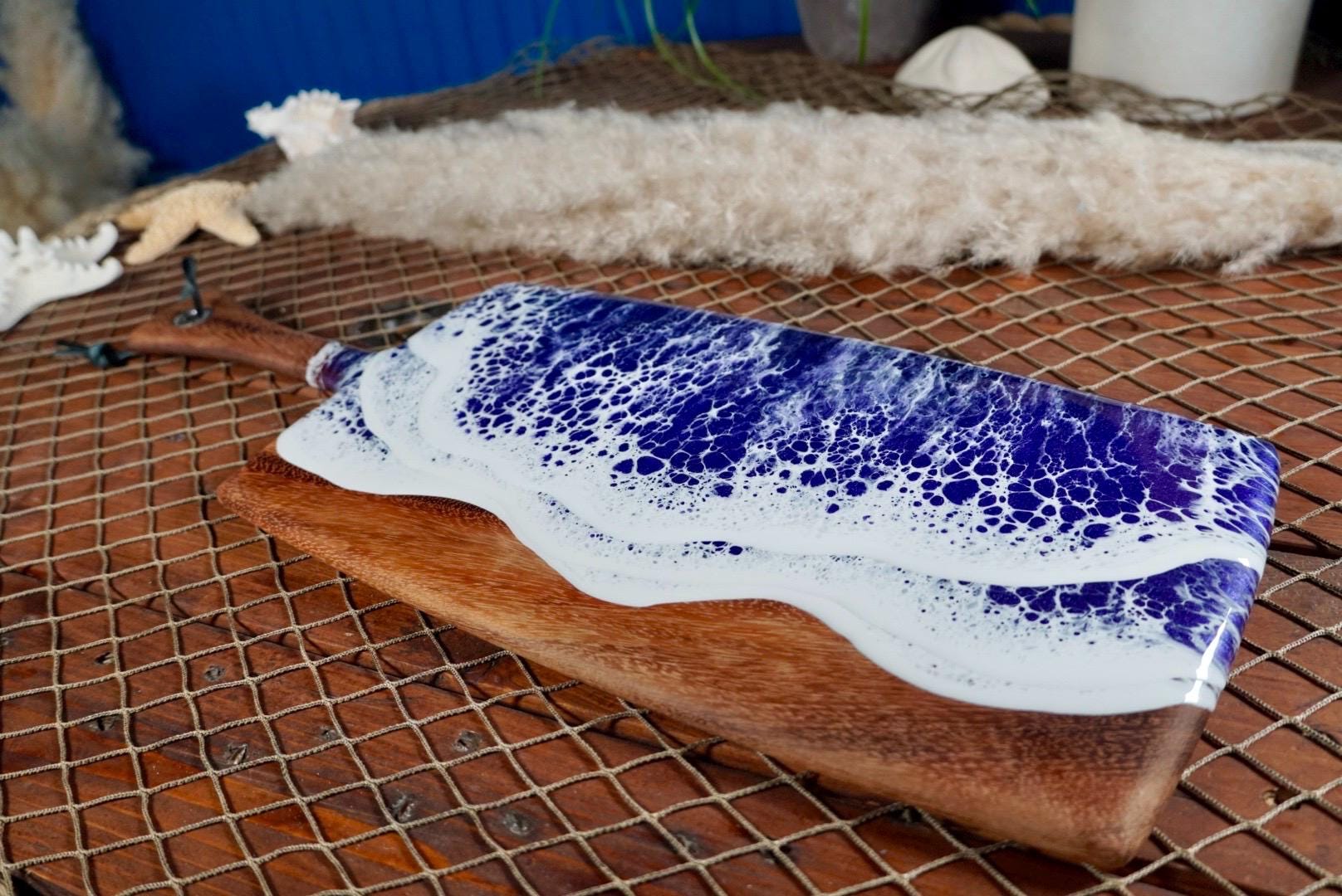 Purple Waves Acacia Wood Charcuterie Board | Cheese Board | Serving Board