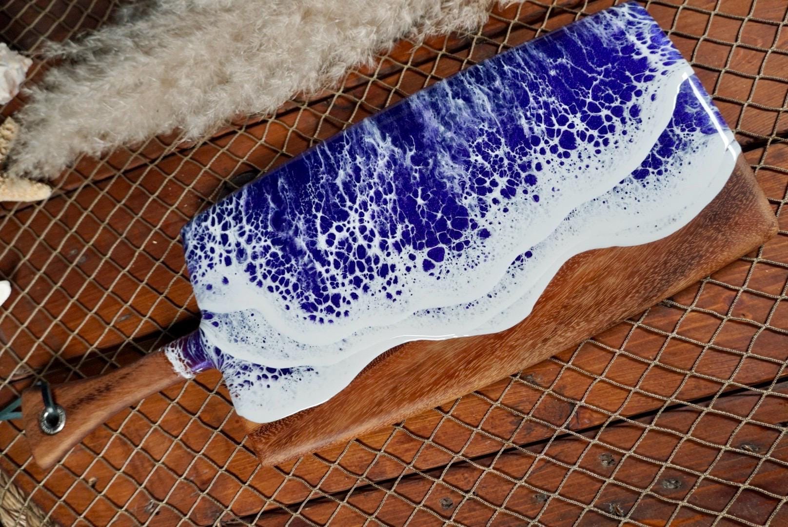 Purple Waves Acacia Wood Charcuterie Board | Cheese Board | Serving Board