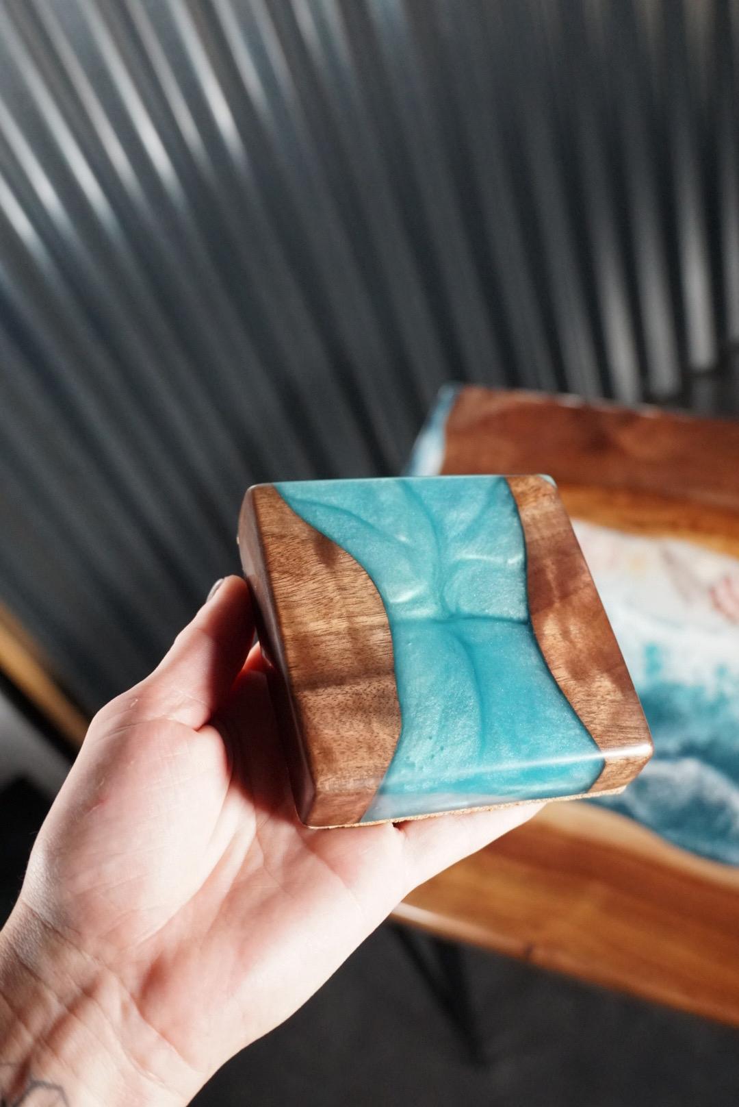Sea Scape Ocean Waves Turquoise Table