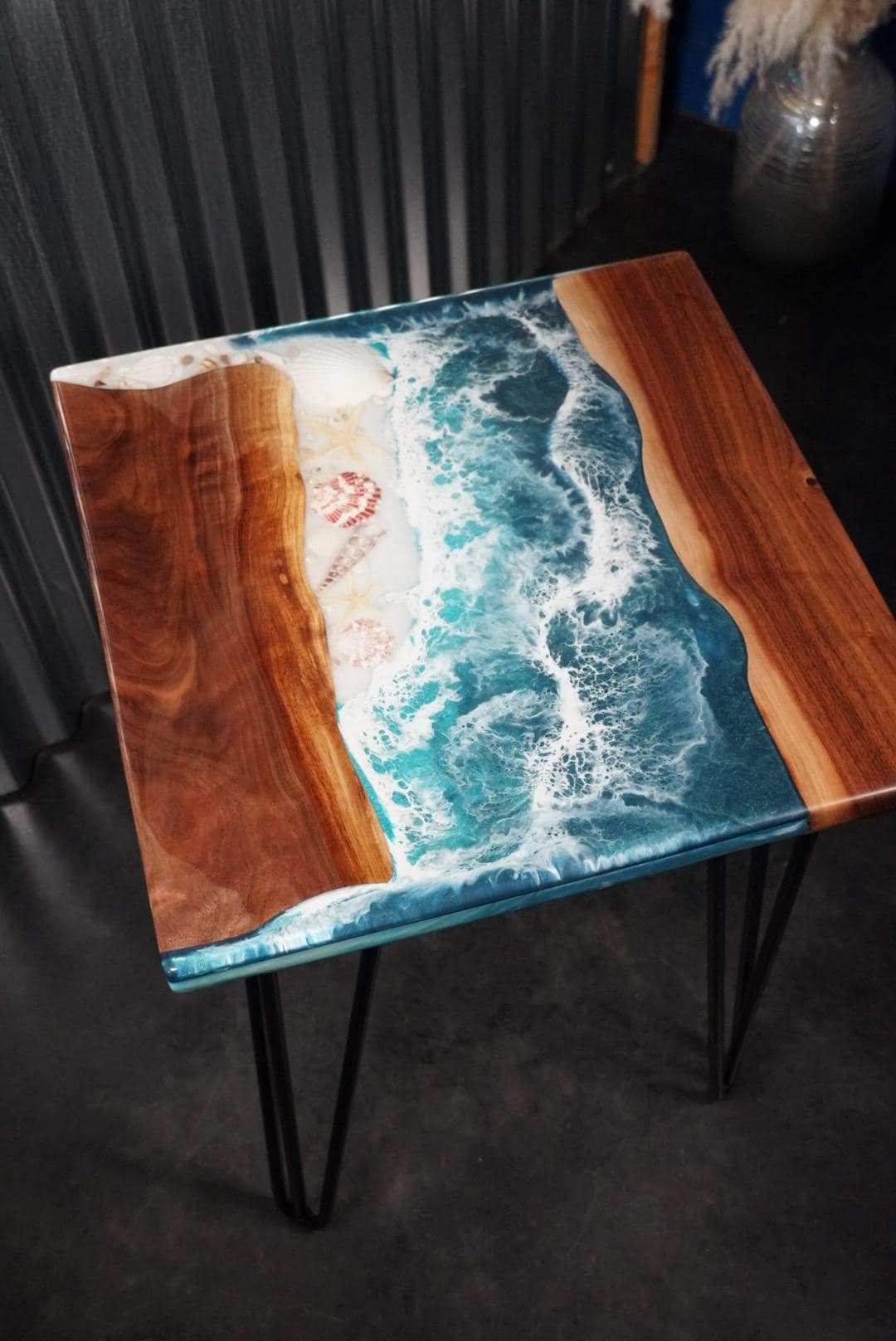 Sea Scape Ocean Waves Turquoise Table