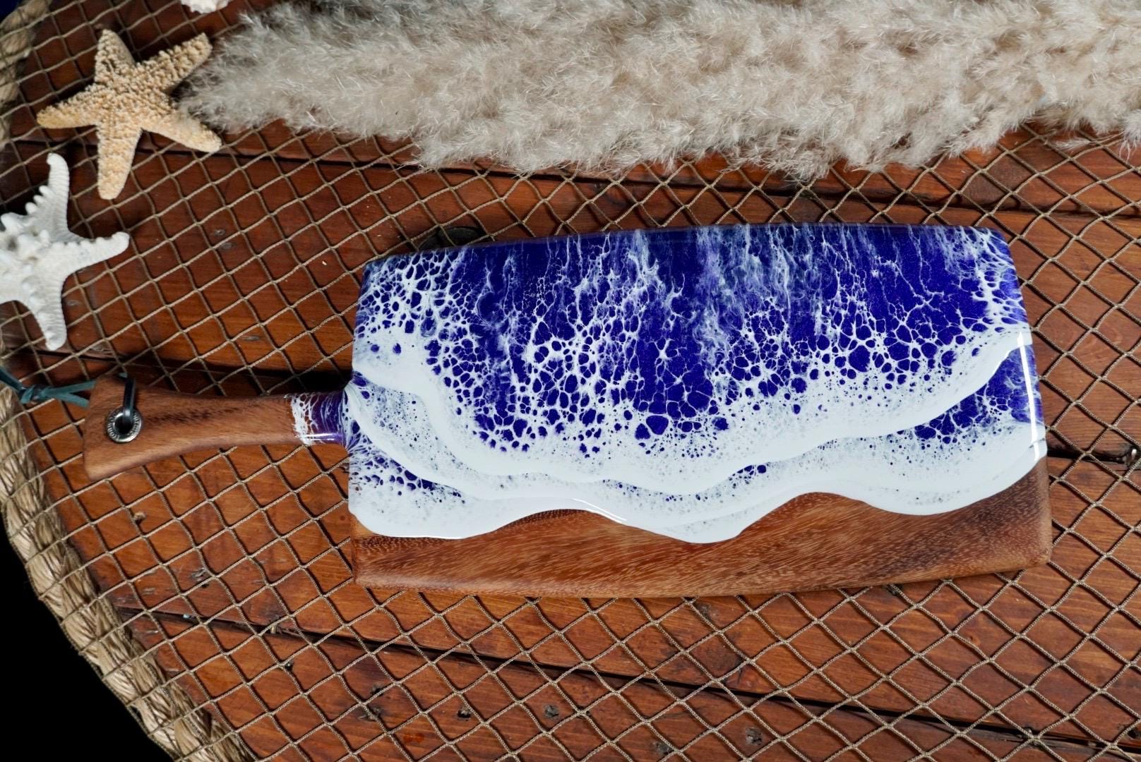 Purple Waves Acacia Wood Charcuterie Board | Cheese Board | Serving Board