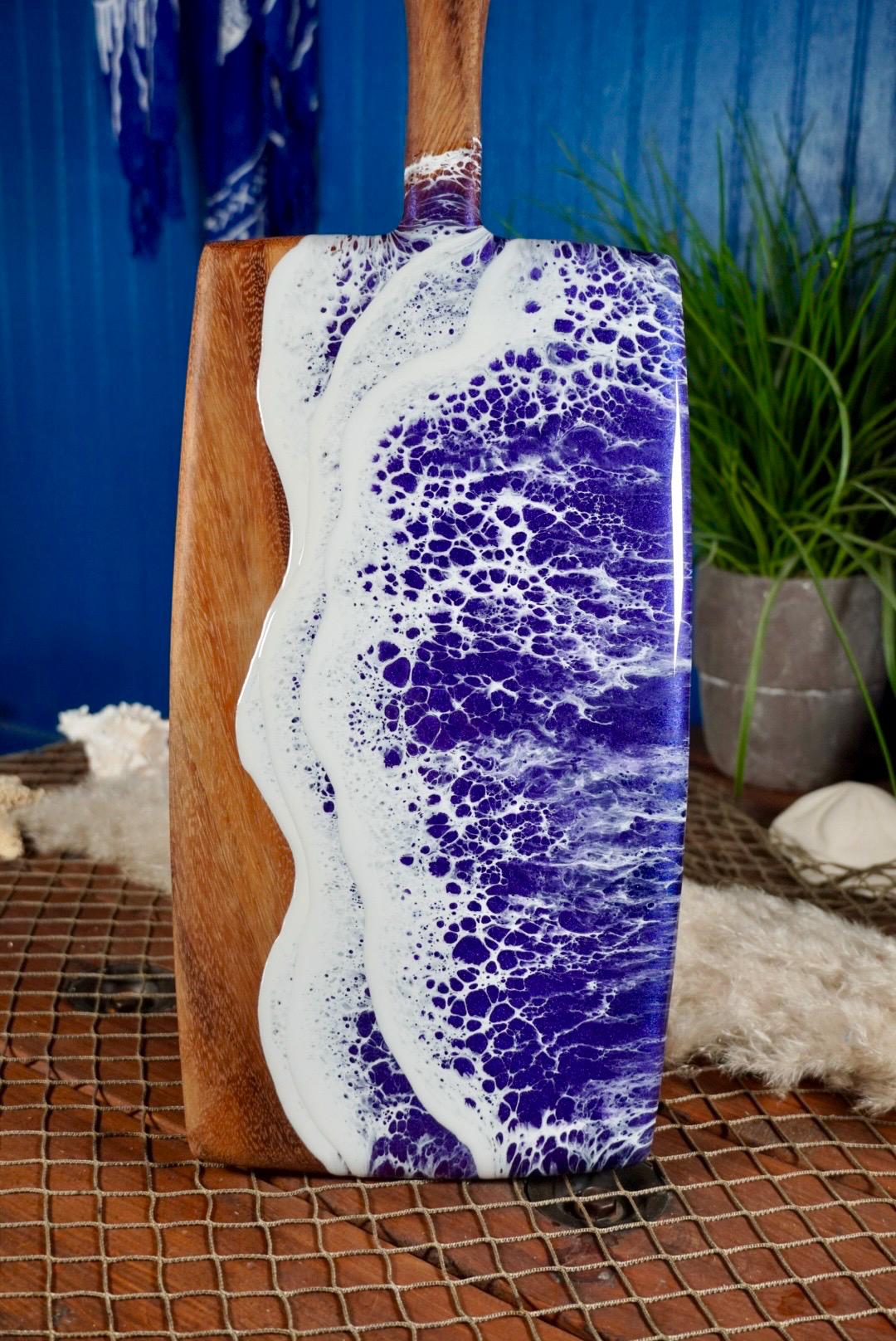 Purple Waves Acacia Wood Charcuterie Board | Cheese Board | Serving Board