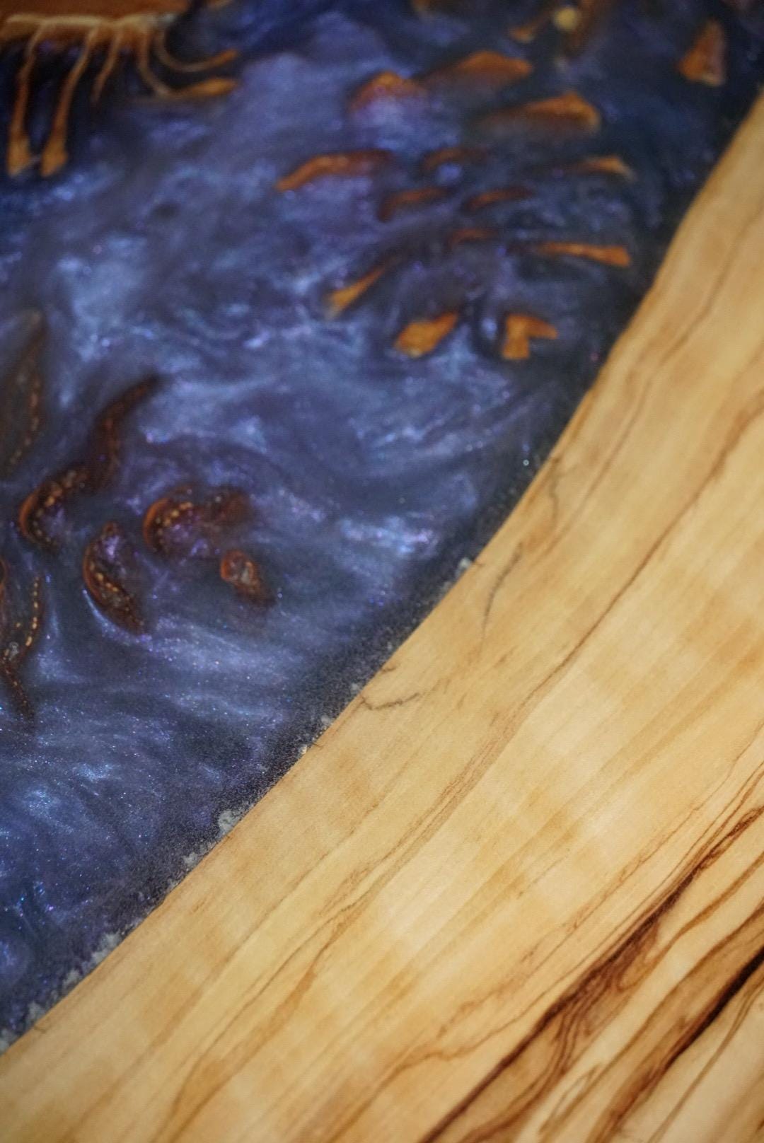 Purple Pinecone | Epoxy Resin Side Table, End Table, C-Table