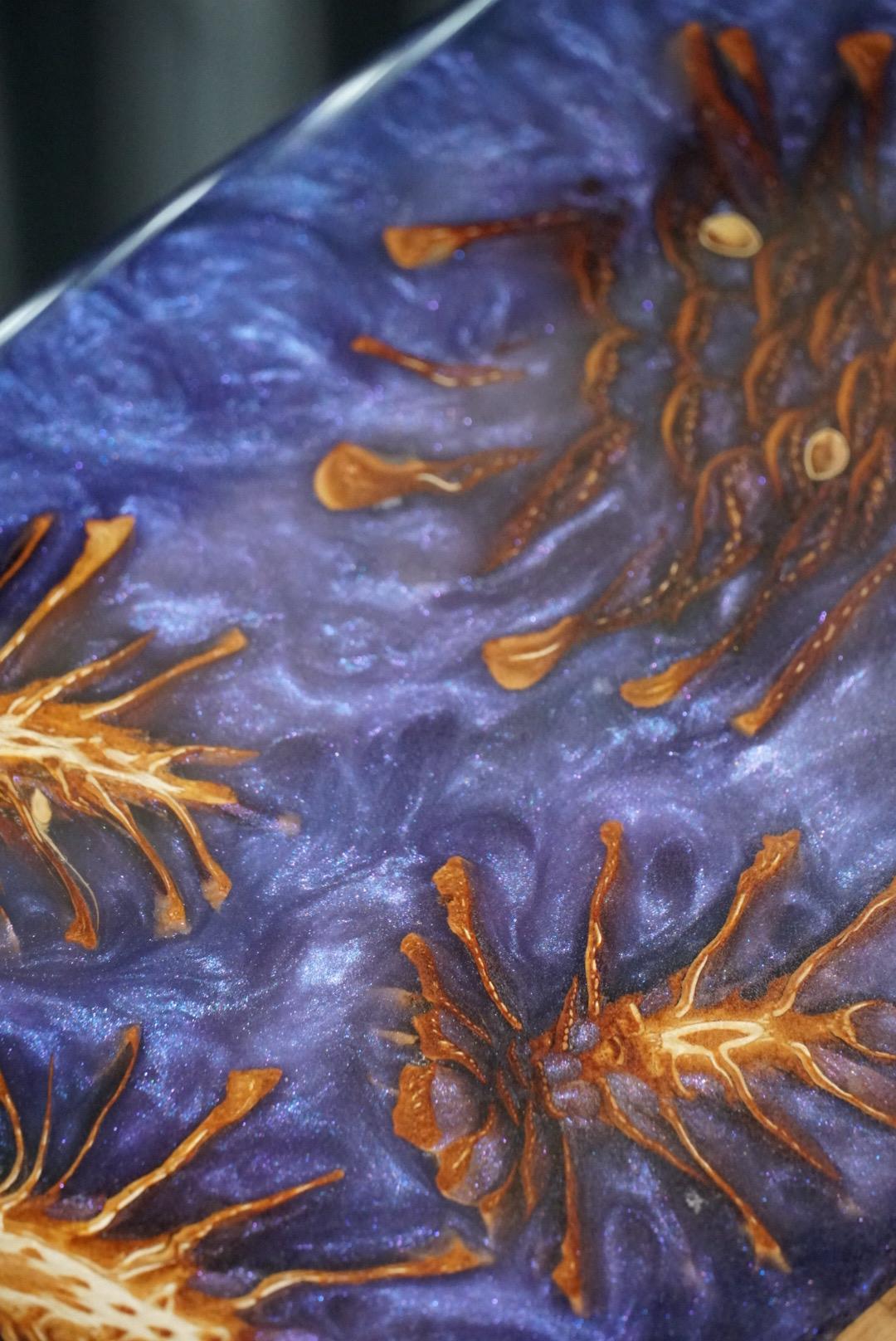 Purple Pinecone | Epoxy Resin Side Table, End Table, C-Table