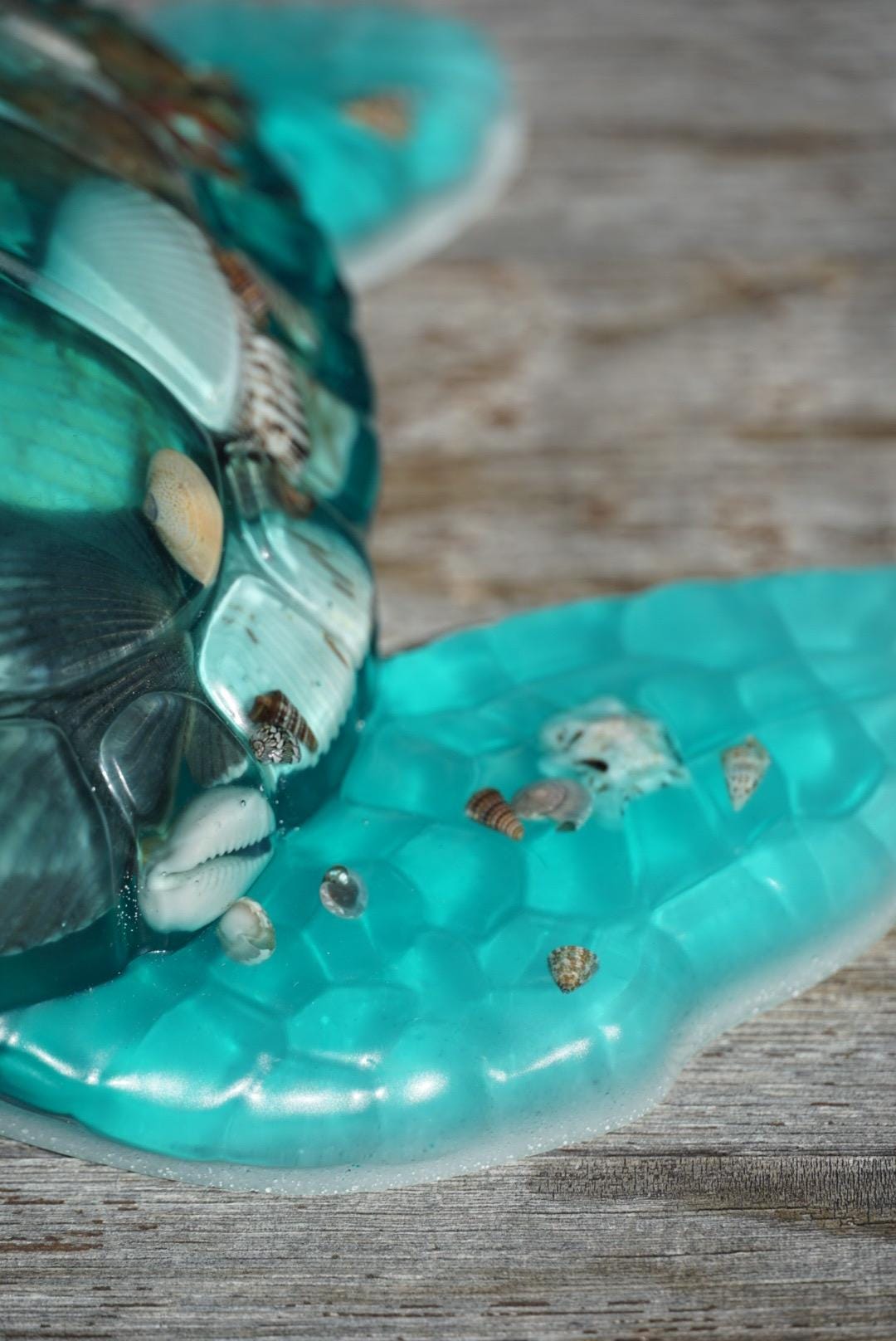 Turquoise Sea Shell Turtle | Ocean Decor | Epoxy Resin