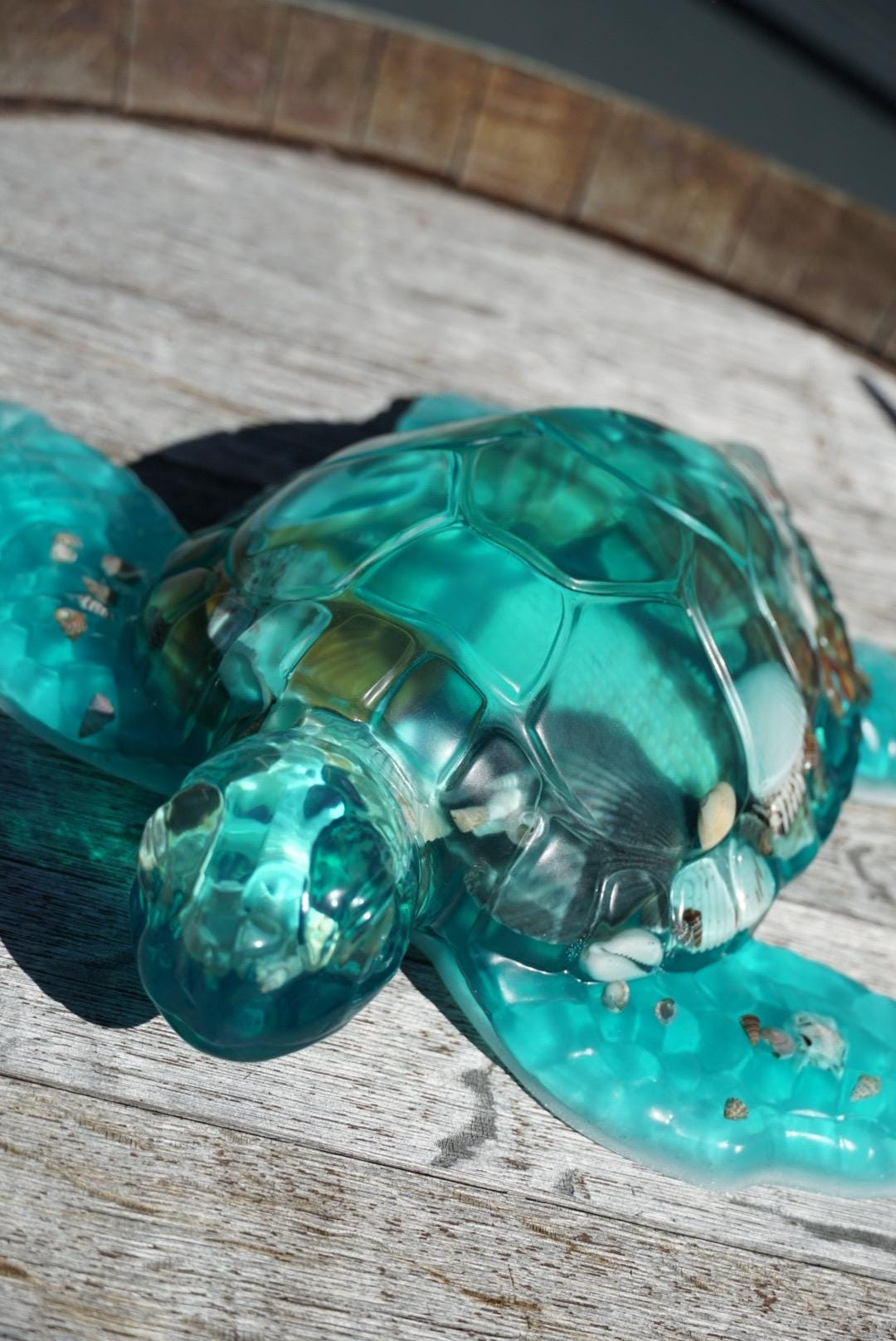 Turquoise Sea Shell Turtle | Ocean Decor | Epoxy Resin