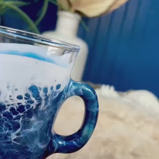 Ocean Waves Irish Mug Coffee Glasses | Coastal Decor