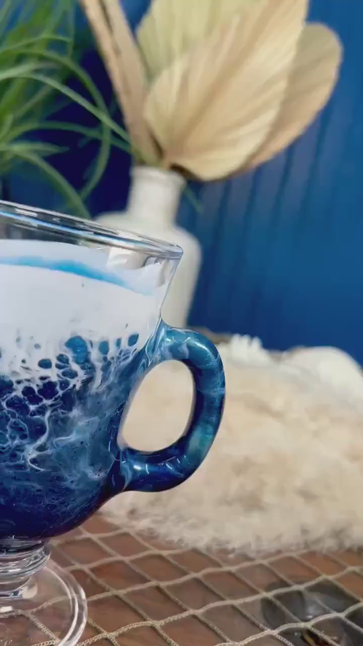 Ocean Waves Irish Mug Coffee Glasses | Coastal Decor