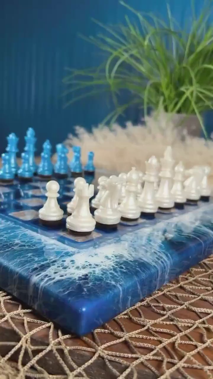 Ocean Waves Sea Scape Chess Set