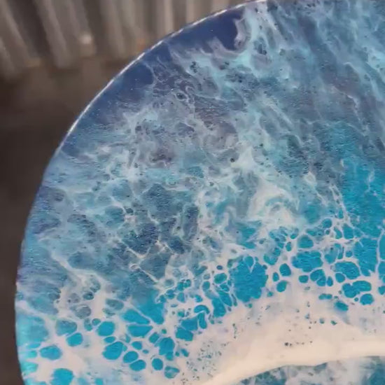 Ocean Waves End Table | Plant Stand
