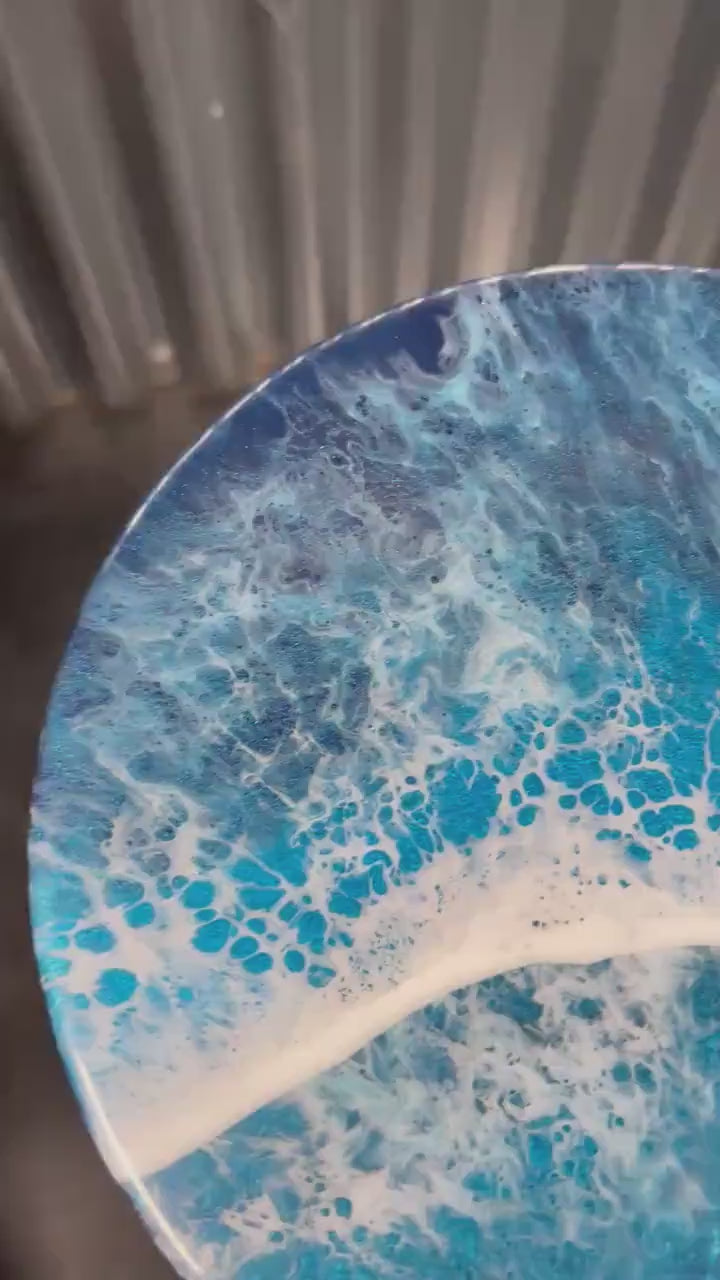 Ocean Waves End Table | Plant Stand