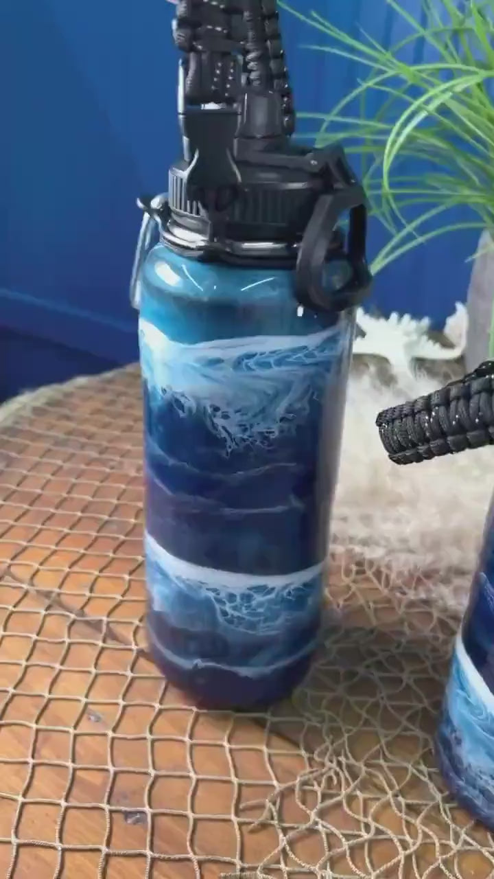 Ocean Waves Insulated Water Bottle Thermos Sports Bottle