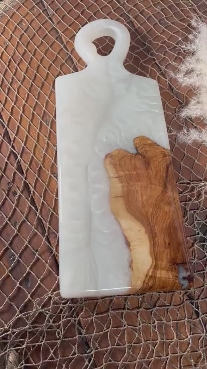 Pearl White Charcuterie Board, Serving Board