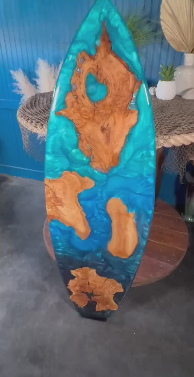 Turquoise and Blue Surfboard | Wall Art