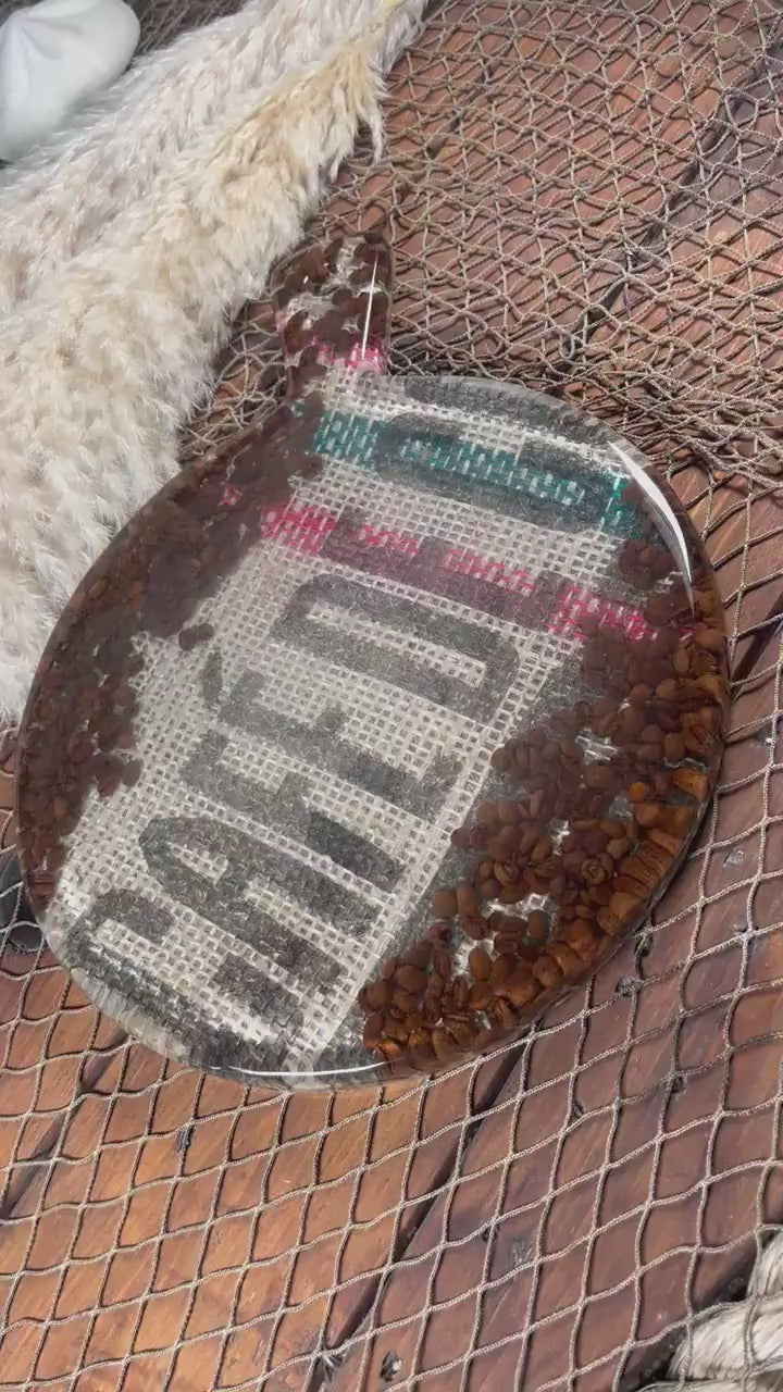 Coffee Bean  Resin Charcuterie Board, Cheese Board, Serving Board