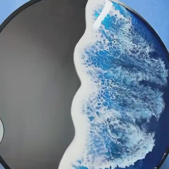 Ocean Waves Round Mirror