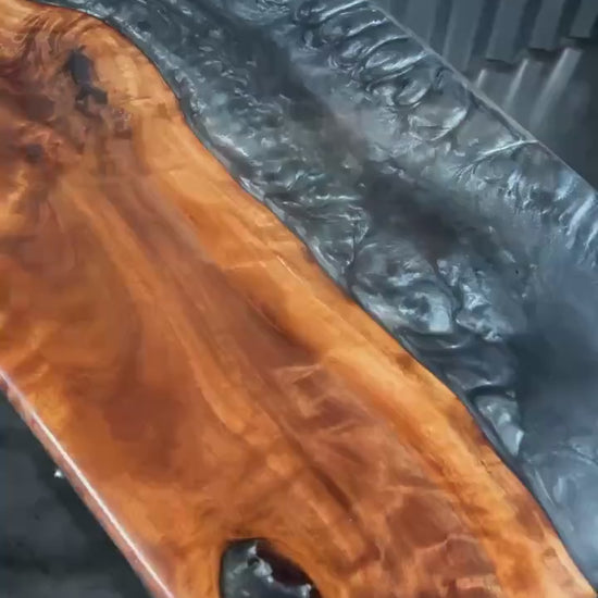 Black & Silver Walnut Wood Accent Table, Side Table, End Table, C-Table