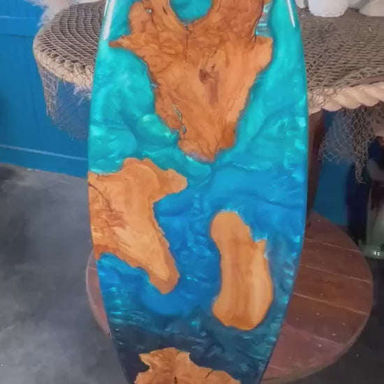 Turquoise and Blue Surfboard | Wall Art