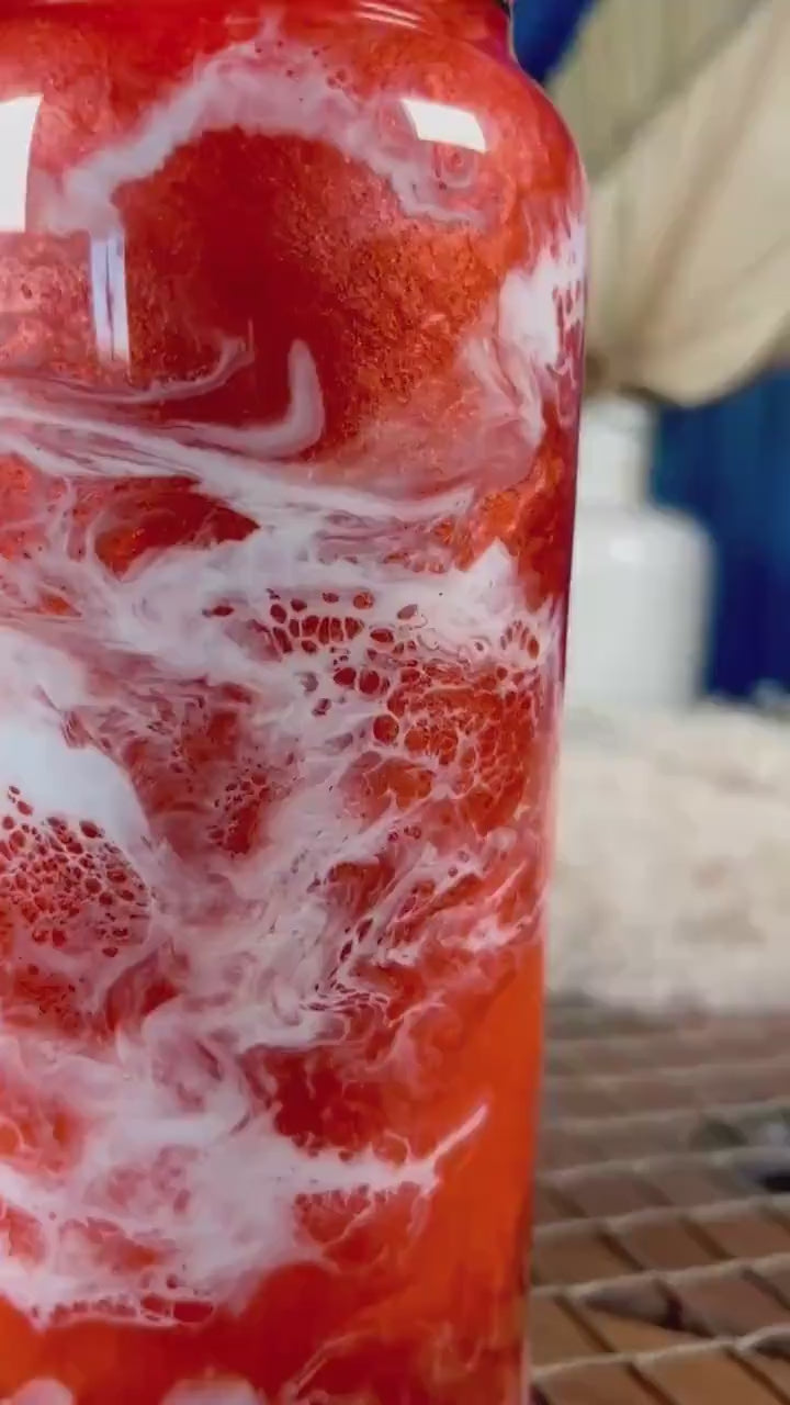 Sunset Orange Waves Water Bottle