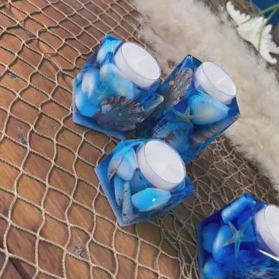 Sea Shell Tea light Candle Holders, set of 3