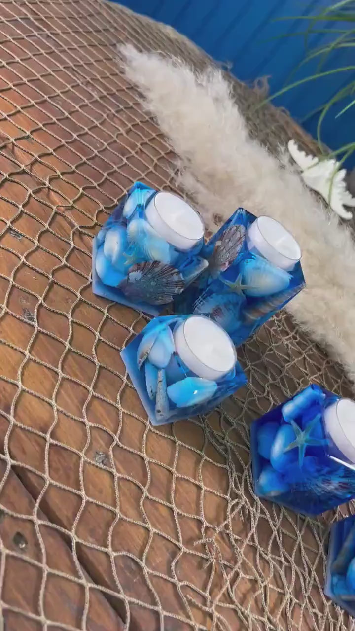 Sea Shell Tea light Candle Holders, set of 3