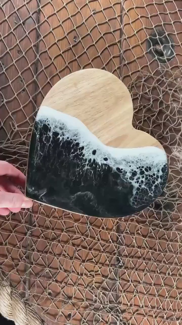 Ocean Waves Heart Charcuterie boards | Serving Trays | Serving Set