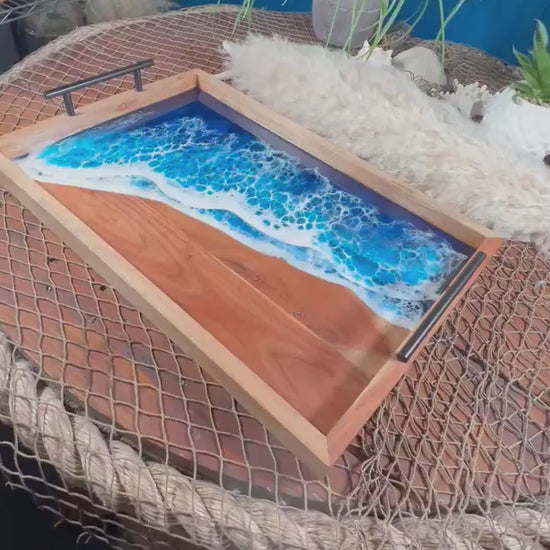 Ocean Waves wooden Serving Tray