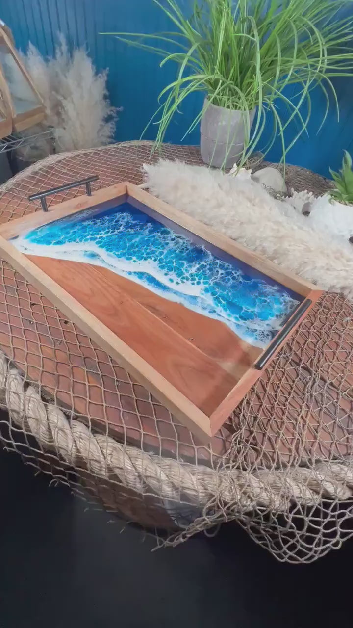 Ocean Waves wooden Serving Tray