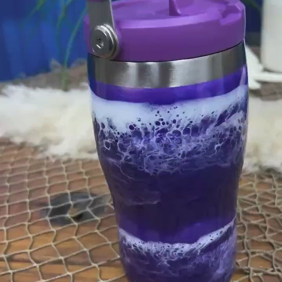 Purple Waves Stanley Water Bottle