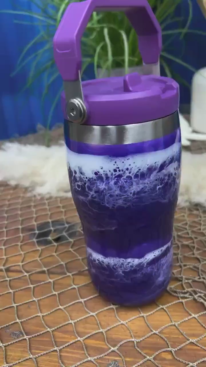 Purple Waves Stanley Water Bottle
